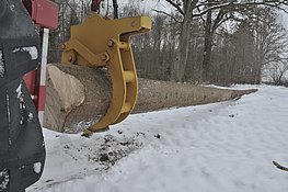 Rückezange mit Schwenkgelenk beim Rücken von Langholz